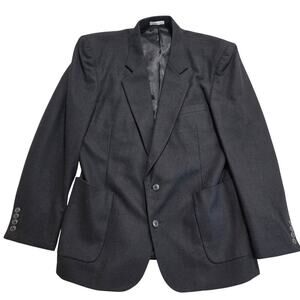 Vtg Cellini Collection Men's Wool Cashmere Blend Blazer 2-button Black Sz 40R